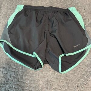 Nike Women's Black and Green Running Shorts